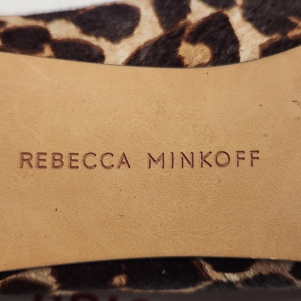 Rebecca Minkoff Gabien Leopard Calf Hair Point Toe Stiletto Mules 9.5 M - Picture 12 of 13